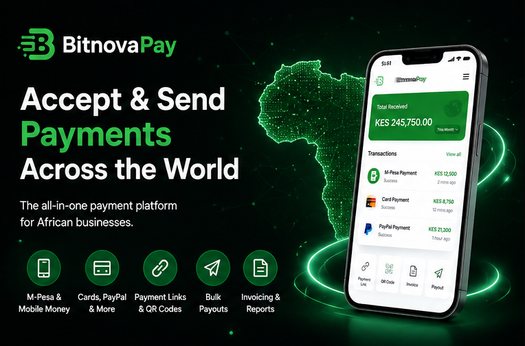 BitnovaPay: The Hybrid Payment Platform That Lets African Businesses Accept M-Pesa, Cards, PayPal & Crypto with One API